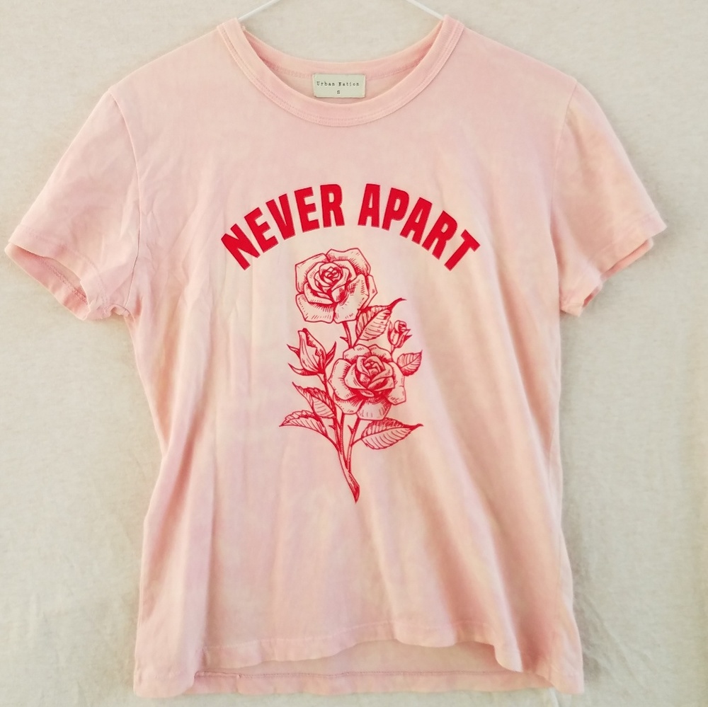 Urban Nation, Never Apart Rose Pink and Red Shirt